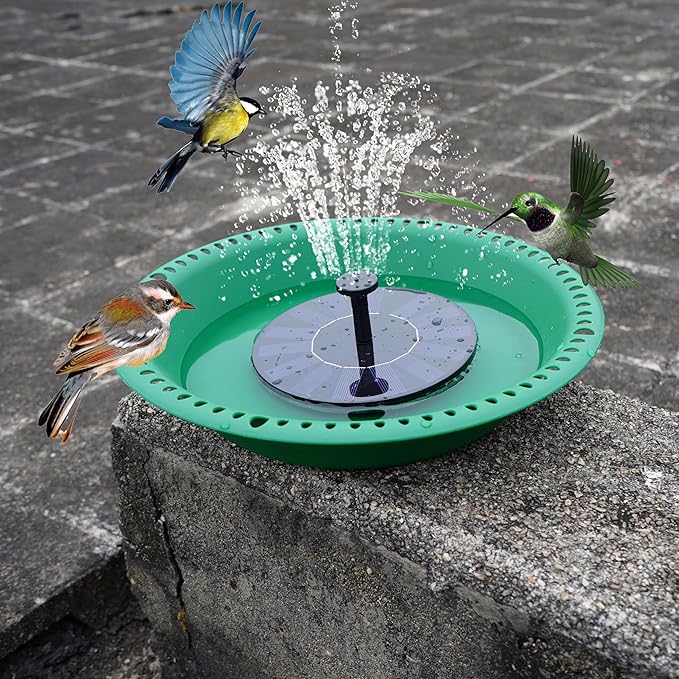 OVZILKI Bird Bath for Outside Heavy Duty, 12 inch Hanging BirdBath Bowl Only with Rust-Proof Chains, Hanging Bird Feeder for Outdoors Water Tray or Bird Seed for Garden Backyard Decor (Green 1 Pack)