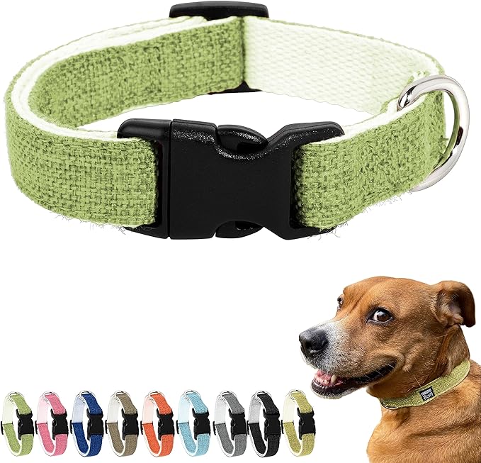 Hypoallergenic Dog Collar - Great for Sensitive Skin, Soft Collar for Dogs, Soft Organic & Earth Friendly (X-Large, Green)