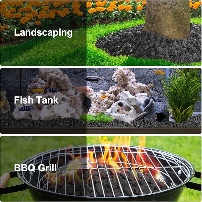 Stanbroil Lava Rock Granules - Decorative Landscaping for Fire Bowls, Fire Pits, Gas Log Sets, Indoor or Outdoor Fireplaces - 10 Pounds (0.1"-0.2") | for Fire Bowls, Fire Pits, Gas Log Sets, Indoor or Outdoor Fireplaces