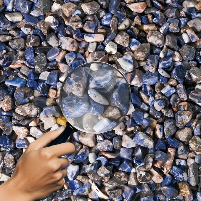Sodalite Crystal Chips Bulk 2lbs, 1200+ Pieces, 8-15mm Natural Gemstones