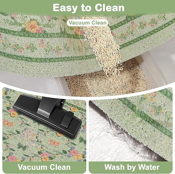 Unicorn Catcher 40x30 inches Cat Litter Mat Non-Slip Bottom Litter Box Mat Urine-Proof Soft Litter Mat for Cats Waterproof Pads Protects Floors Cat Mat for Litter Box