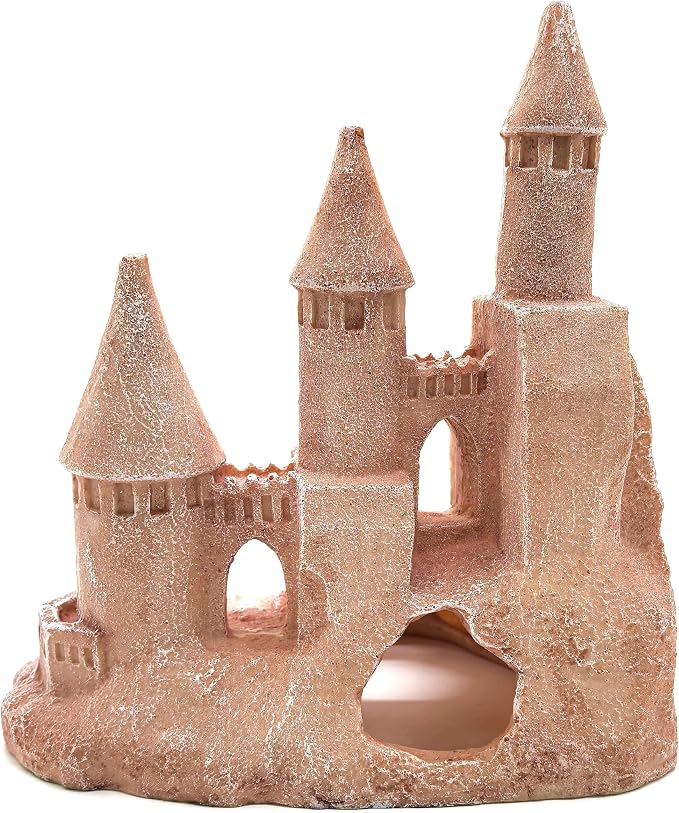 M2cbridge Aquarium Decor Antique Roman Column Ruin European Castle Underwater Landscape(Sandrock Castle)