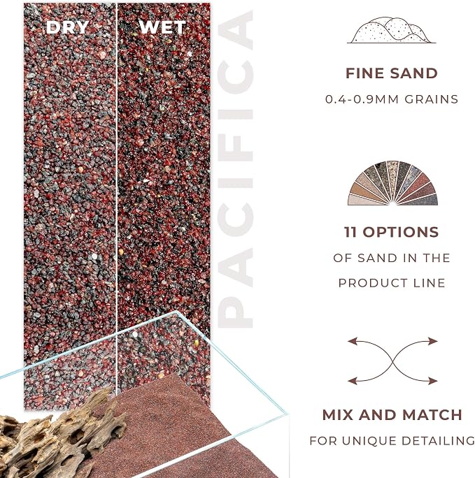 UNS Controsand - Pacifica, 8L - Natural Freshwater 0.4-0.9mm Dark Reddish Sand for Aquascaping Planted Tanks - Aquarium, Terrarium, Paludarium Substrate for Betta, Shrimp, Fish, Jumping Spider, Turtle