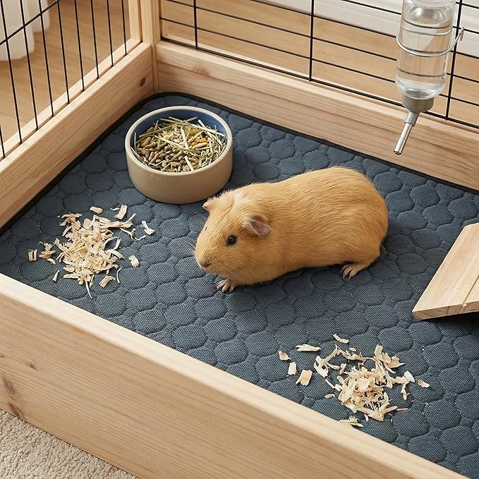 2 pcs Guinea Pig Cage Liners - Washable Guinea Pig Pee Pads, Waterproof Reusable & Anti Slip Guinea Pig Bedding Fast and Super Absorbent Pee Pad for Small Animals Rabbit Hamster Rat