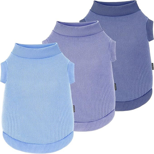 3 Pack Dog Shirt for Small Supplies Functional Waffle Dog Clothes Warm Soft Sweatshirt Outfit for Dogs Cats Pet Apparel