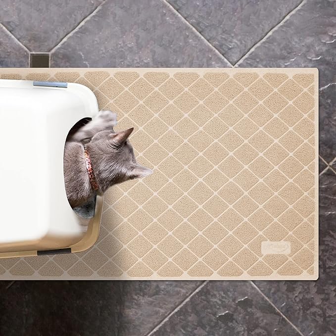 Niubya Premium Cat Litter Mat, 47" Long x 35" Wide, Non-Slip and Waterproof Design, Soft on Paws, Easy to Clean