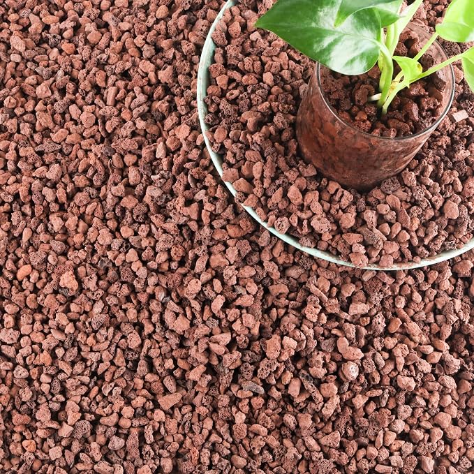 18LB Red Lava Rocks for Plants, Volcanic Rock Horticultural Lava Rock Soil for Landscaping Plants Drainage, Small Lava Rock Gravel for Succulents, Bonsai, Vase Fillers, Terrarium Plants, Top Dressing