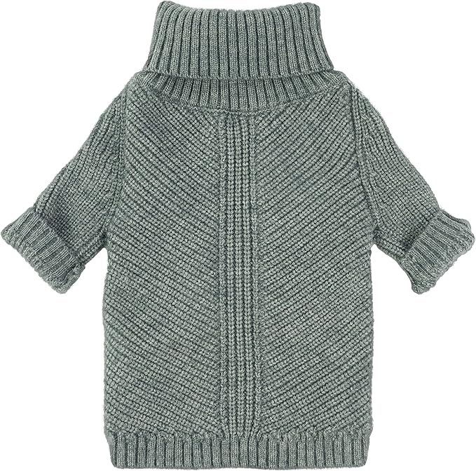 Fitwarm Dog Turtleneck Sweater, Thermal Knitted Pet Coat, Dog Winter Clothes for Small Dogs, Cat Apparel, Heather Grey, XSmall