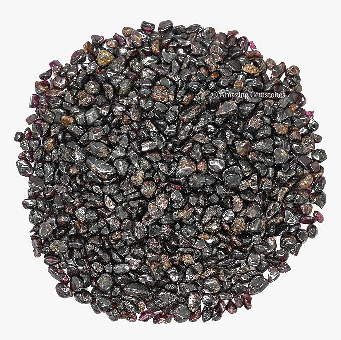 Amazing Gemstone Garnet Crystal Chips Aquarium Gravel Rocks - 1000+ Carat Garnet Chips Bulk Fish Tank Gravel, Small Tumbled Stone Chips and Tiny Crystals for Decoration (Natural AAA Grade Gemstones)