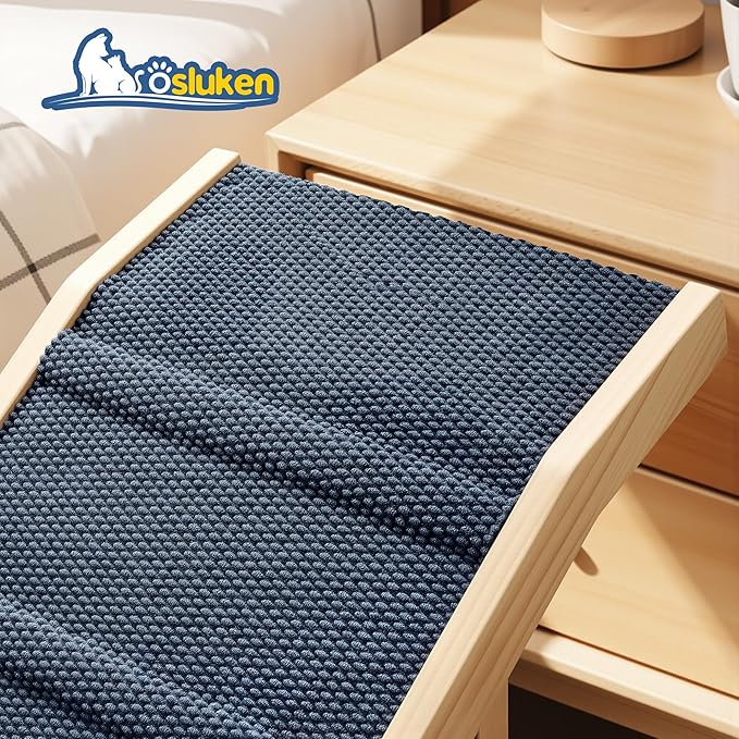 2026 Upgraded Dog Ramp for Bed, 63" Long Foldable Pet Ramp for Small Large Dogs, Dog Ramps for High Beds Car, High Traction with Platform 6 Adjustable Heights 24" to 30" Up to 220LBS, Wood