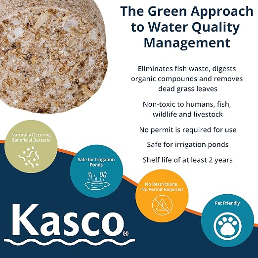 Kasco Pond Probiotics Muck Pucks Pond Tablets | Easy-to-use tablet form beneficial bacteria, toss directly into problem areas, breaks down muck & reduces pond odors