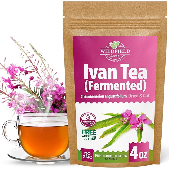 4 oz Siberian Fireweed Tea Herbal Ivan Tea Blooming Sally (Chamerion Angustifolium) Ivan Chai Bulk Loose Leaf Herb Epilobium Angustifolium - 113g (4 oz)