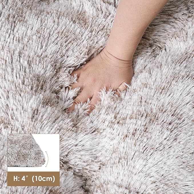 EHEYCIGA Fluffy Dog Crate Bed for Large Dogs, Plush Faux Fur Crate Pad, Calming Anti Anxiety Large Dog Bed, Washable Soft Warm Mat with Non-Slip Bottom, Brown
