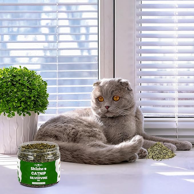 Catnip Silver Vine Blend for Cats & Kittens, Non-Toxic Freshly Dried and Dual Stimulation Formula Organic Silvervine Haze & Cat nip for Cats to Activate Your Kitty's Playful Side