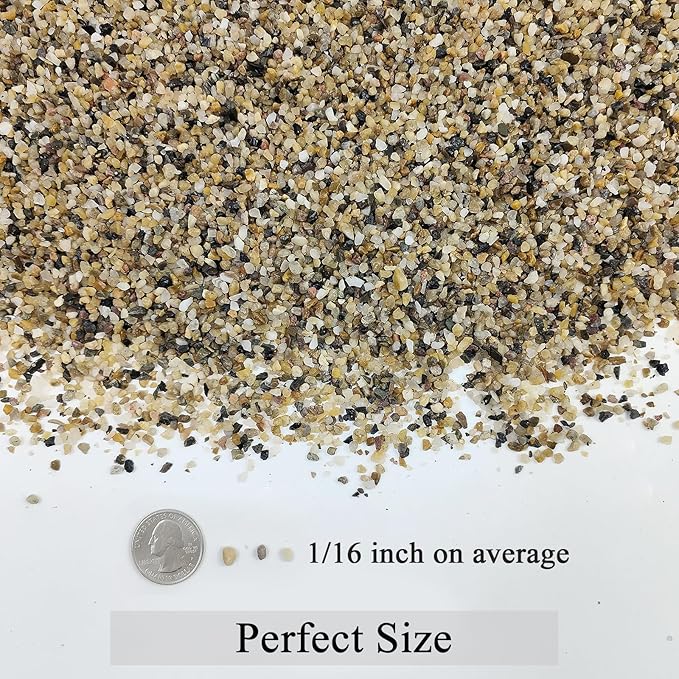 FANTIAN 20lbs Fish Tank Sand, 1/16 inch Small Aquarium Gravel. Decorative Pea Gravel River Rocks for Air Plants, Vase Fillers, Landscaping and Succulent Soil Cover