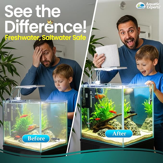Aquatic Experts Aquarium Filter Floss for Fish Tank Filters - FilterFirst Aquarium Filter Pad - Media Roll for Crystal Clear Water, 3/4" - 1" Thick (12 Inch Wide, 72 Inch Long) (Pack of 2)