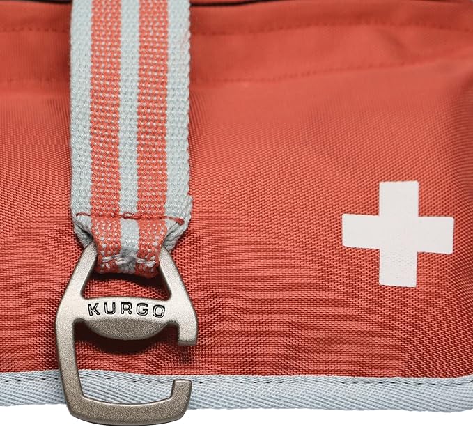 Kurgo Dog First Aid Kit - Emergency Care for Dogs on Hikes & Travel - Includes Dog First Aid Guide - 50 Pieces - Durable Oxford Fabric - Compact Travel Aid Kit