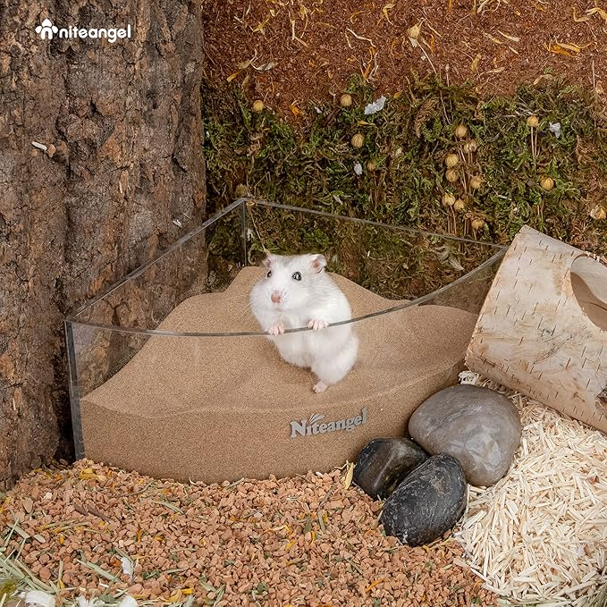 Niteangel Hamster Desert Bath Sand | No-Dust Bath or Potty Litter Sand for Hamster Chinchillas Gerbil Mice Degu or Other Small Pets