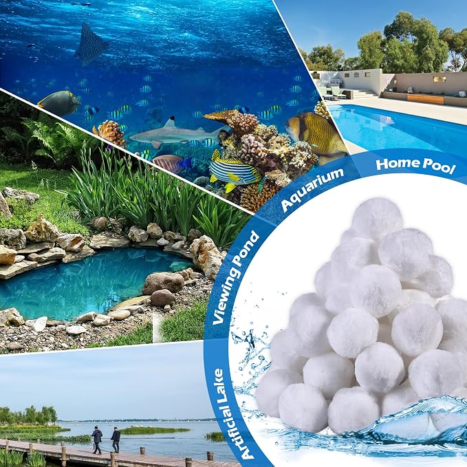 4.62 lbs Pool Filter Balls, Replace 150 lbs Filter Sand | Reusable Filter Media, For Swimming Pools, For Aquarium, Portable, Lasts for Several Seasons