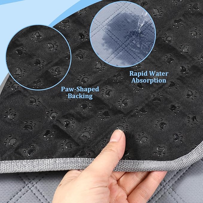 6 PCS Washable Guinea Pig Cage Liners, 24 X 18 Inch Leakage Prevention Rabbit Cage Liner Reusable Anti Slip Guinea Pig Pee Pads Absorbent Bunny Mat for Small Animals, Rabbits and Hamsters-Grey