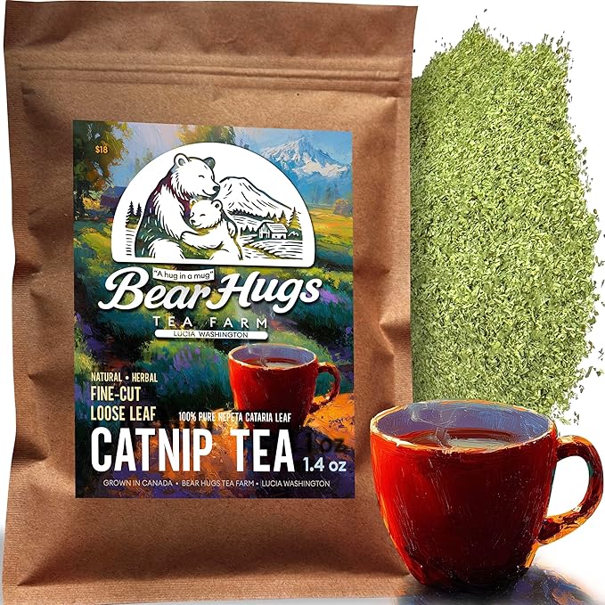 Catmint Tea 1.4 oz Loose Leaf Catnip - Dried Nepeta cataria Fine Cut Leaves and Buds
