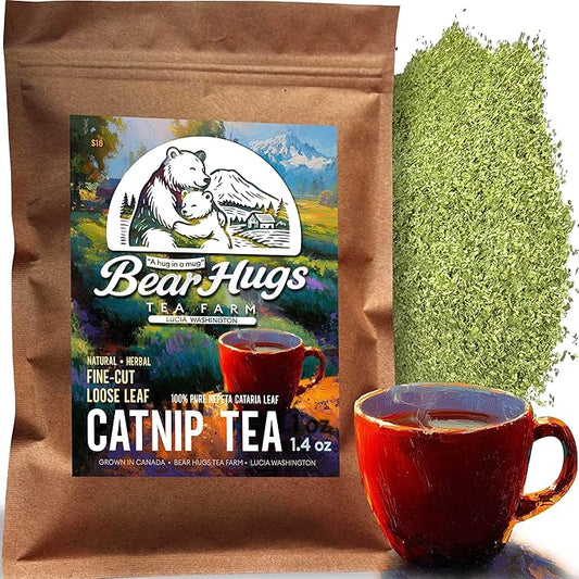 Catmint Tea 1.4 oz Loose Leaf Catnip - Dried Nepeta cataria Fine Cut Leaves and Buds