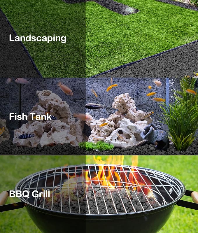 Stanbroil 10 Pounds Lava Rock Granules for Fireplaces, Fire Pits 0.4"-0.8" | Black Rock for Indoor or Outdoor Fire Bowls, Gas Log Sets