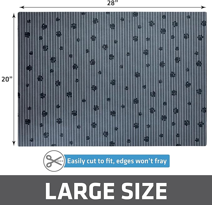 Drymate Cat Litter Box Mat, Litter Trapping Mat, Waterproof, Urine-Proof, Absorbent, Machine Washable, Soft on Paws, Contains Mess, Protects Floors, Kitten Supplies, Gray, 20x28