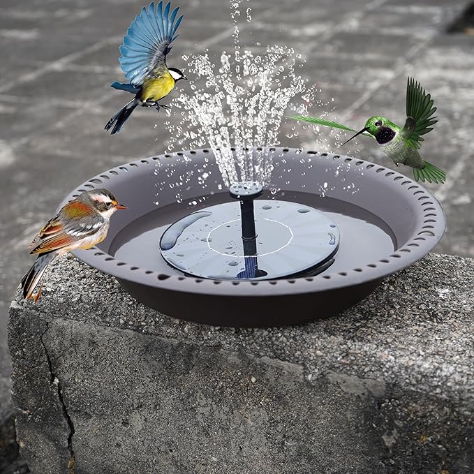 OVZILKI 14 inch BirdBath Bowl Only with 25” Rust-Proof Black Chains, Bird Baths for Outdoors Heavy Duty, Hanging Bird Bath Hanging Bird-Feeder for Garden Backyard Decor (Brown 1 Pack)