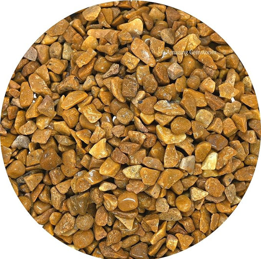 Yellow Jasper Crystal Chips Aquarium Gravel Rocks - Amethyst Chips Bulk Fish Tank Gravel, Small Tumbled Stone Chips and Tiny Crystals for Decoration (Natural AAA Grade Gemstones)