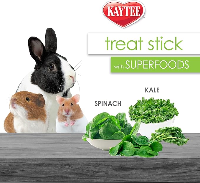 Kaytee Small Animal Treat Stick with Superfoods, Spinach & Kale, 5.5 oz (Pack of 2)