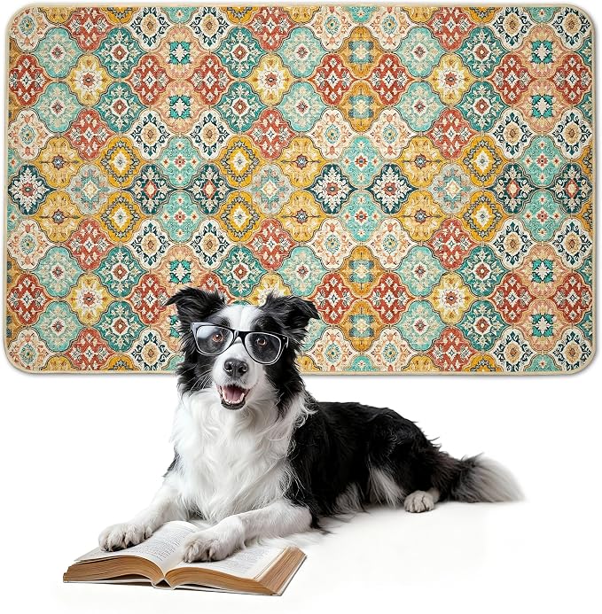 FXW Washable Pee Pads for Dogs, Puppy Pads with Super Absorbent, Specifically Designed for FXW Rollick/Homeplus 24inch 6 Panels Dog Playpen, 39" x 63" Rectangle, Beige Gourd, 1 Pack