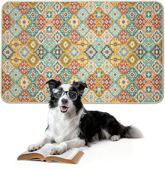FXW Washable Pee Pads for Dogs, Puppy Pads with Super Absorbent, Specifically Designed for FXW Rollick/Homeplus 24inch 6 Panels Dog Playpen, 39" x 63" Rectangle, Beige Gourd, 1 Pack