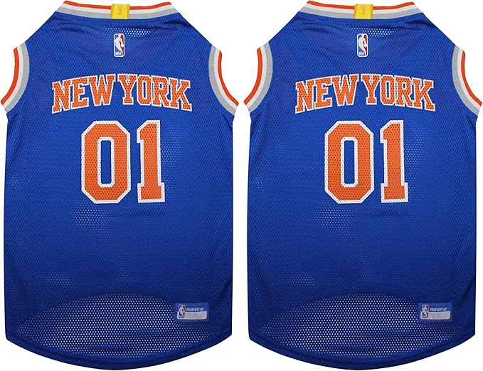 Pets First NBA NEW YORK Knicks Dog Jersey, Medium - Tank Top Basketball Pet Jersey (Pack of 2)