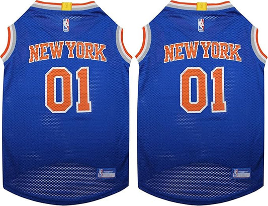 NBA NEW YORK Knicks Dog Jersey, Small - Tank Top Basketball Pet Jersey (Pack of 2)