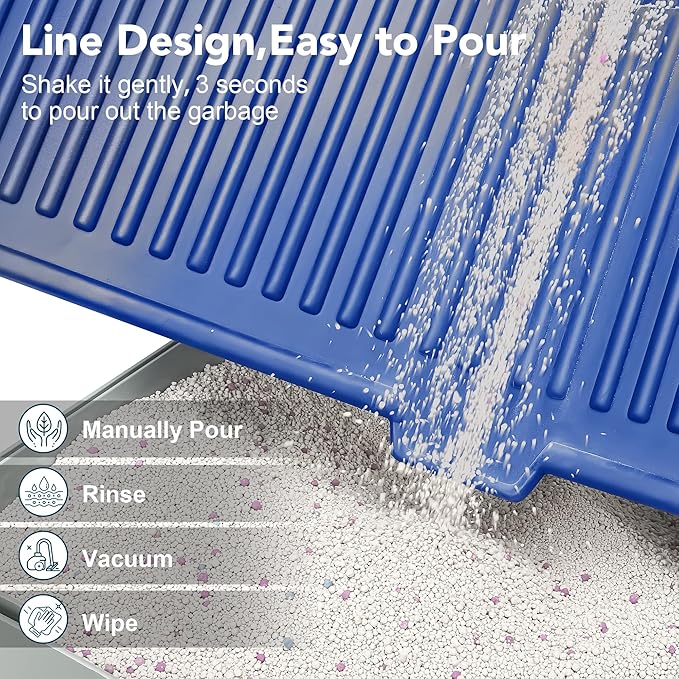UPSKY Cat Litter Mat, Large Kitty Litter Trapping Mat Soft on Kitty Paws, Litter Box Mat Keep Floor Clean, 31" x 24" Waterproof and Washable Trapping Mats Catcher Pad for Scatter Control