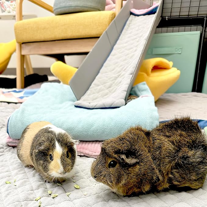 GuineaDad Original Reusable Ramp Liner – Gray Fleece Bedding with Extra Absorbent Core & Waterproof Bottom – Washable Liner for Guinea Pig Ramps – Small Pet Supplies (Gray, Ramp)