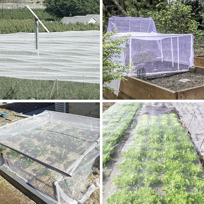 Unves 8'x24' Garden Netting, Mosquito Bird Netting for Garden Protection, Insect Plant Mosquito Net Covers for Vegetable Fruits from Birds Bugs
