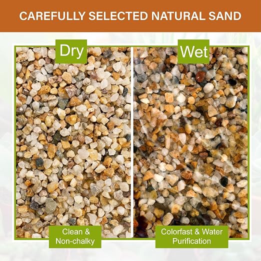 NUPICK 3-5mm Coarse Sand for Plants, 20lb Horticultural Sand for Succulents | Desert Silica Sand for Cactus, Decorative Gravel for Landscaping, Gold Horticultural Grit for Aquariums, Bonsai, Vases Filler