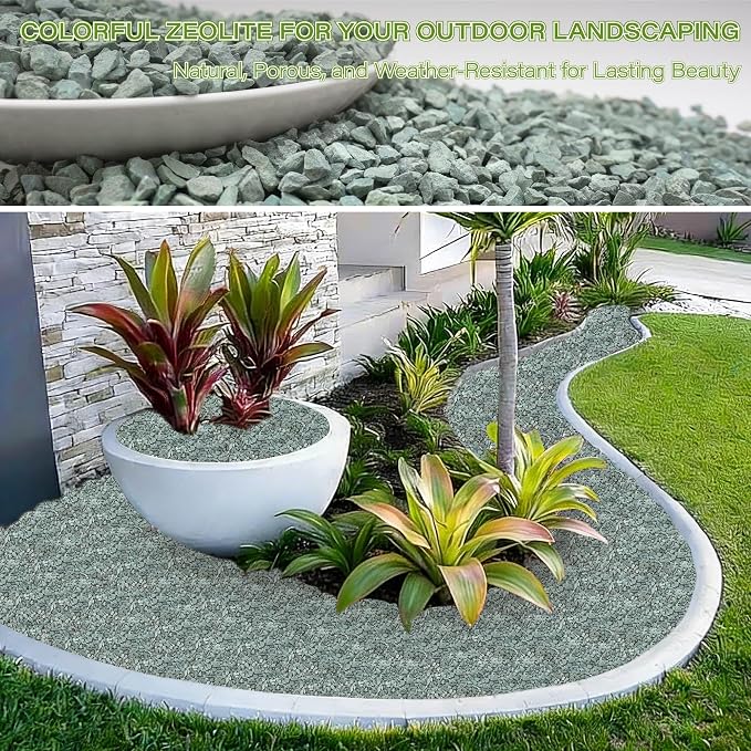 NUPICK 6lb Green Zeolite for Plants, 3/8" Gravel for Cactus | Natural Succulent Potting Soil Amendments, Decorative Bonsai Gritty Rock, Pebbles Pumice for Vase Fillers, Top Dressing