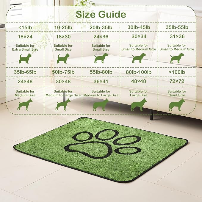 Qeils Reusable Dog Pee Pads, 6 Pack Super Absorbent & Leakproof Washable Puppy Pads with Soft Green Top Layer, for Potty Training, Crates, Couch, Car Seats & Pet Beds, 30"x 34"