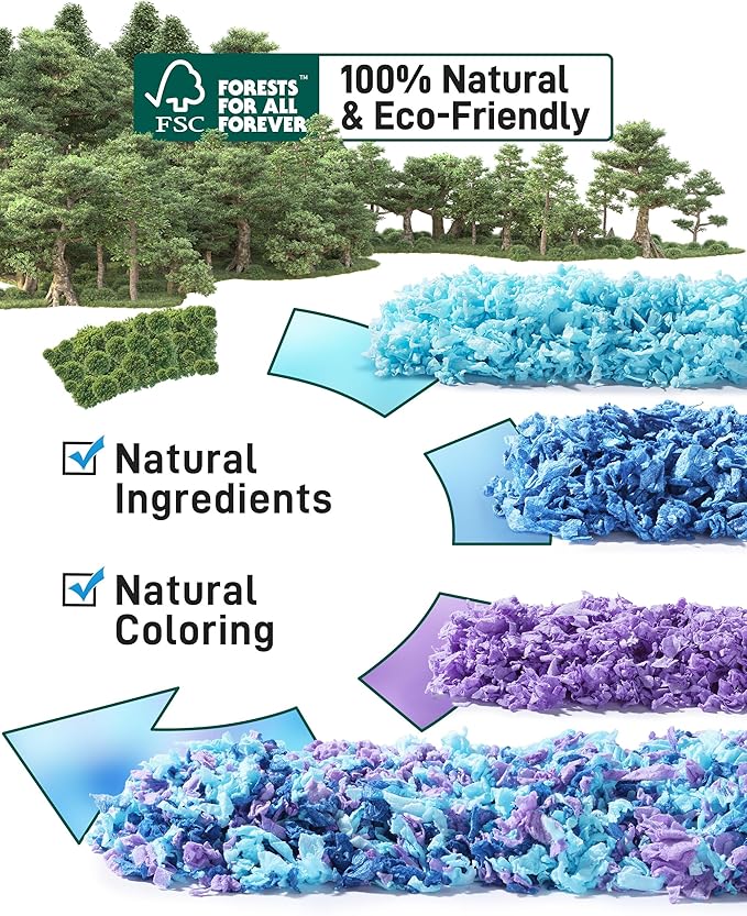 BUCATSTATE Hamster Bedding 70L, Truly 99% Dust-Free Small Animal Paper Bedding Odor Control, Cozy Hamster Litter for Rabbit Rat Syrian Dwarf Hamsters Gerbils (Wildflower)