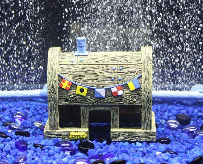 Penn-Plax Spongebob Squarepants Officially Licensed Aquarium Ornament – The Krusty Krab – Medium