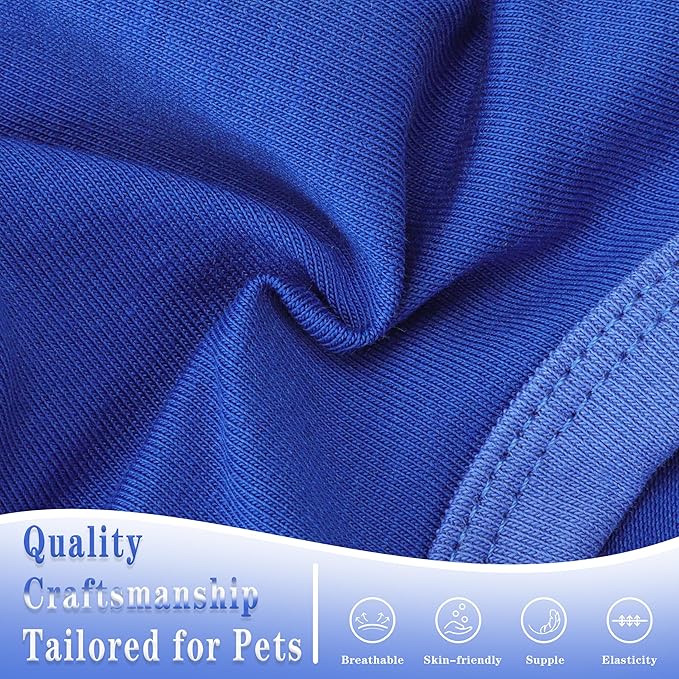 Stylish Cotton Dog Shirt with Print, Soft & Breathable, All-Season Comfort, Fits Most Breeds - Perfect Pet Apparel for Small, Medium, Large Dogs.Blue&xs
