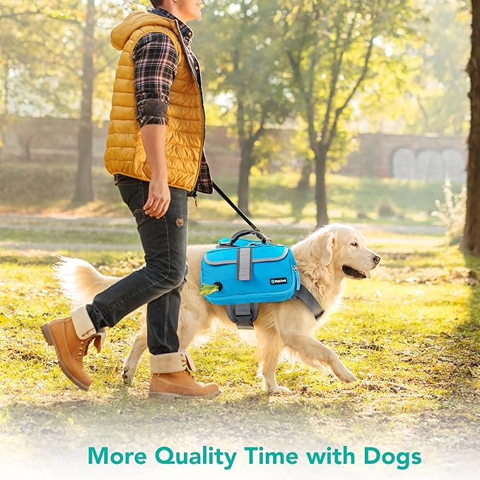 PetAmi Dog Backpack for Medium & Large Dogs, Saddle Bag for Dogs to Wear for Hiking, Pet Backpack Harness Dog Pack with Reflective Side Pockets for Walking Running
