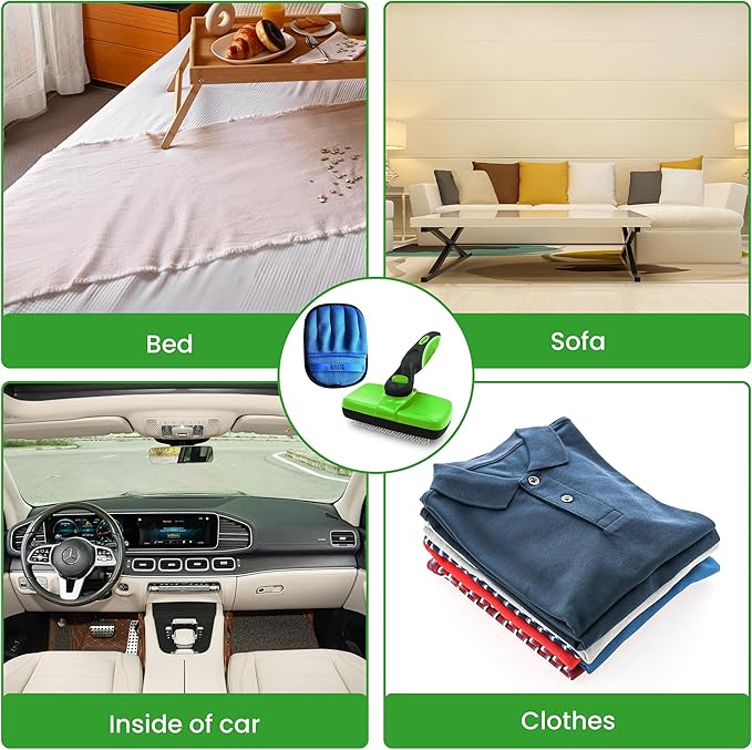 NIYATO Self cleaning Slicker Brush and Magic Pet Hair Remover Glove. A Brush for Cat and Dog Shedding and De-shedding, and a Cleaning Mitt with Improved Design. Suitable for Long and Short haired pets