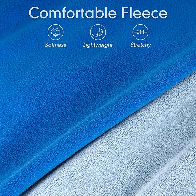cyeollo 2 Pack Fleece Dog Sweater Pullover Dog Sweatshirt Reflective Lightweight Sweaters Pet Clothes for Small Dogs Boy Pet Apparel, Blue & Mist Blue S