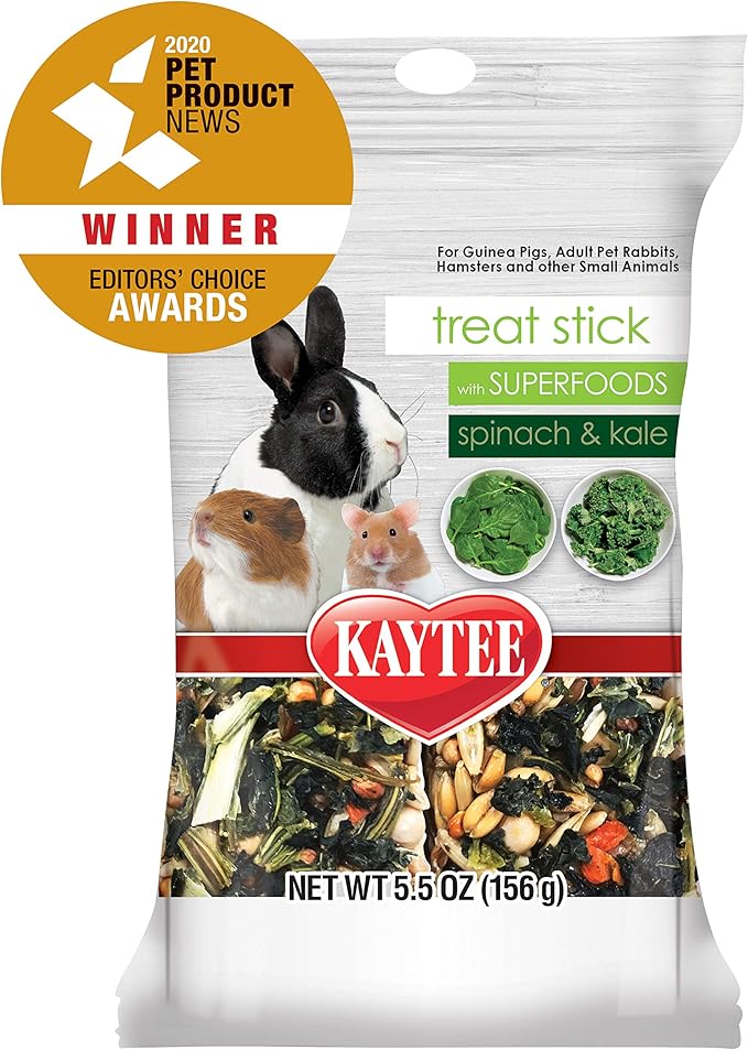 Kaytee Small Animal Treat Stick with Superfoods, Spinach & Kale, 5.5 oz (Pack of 2)