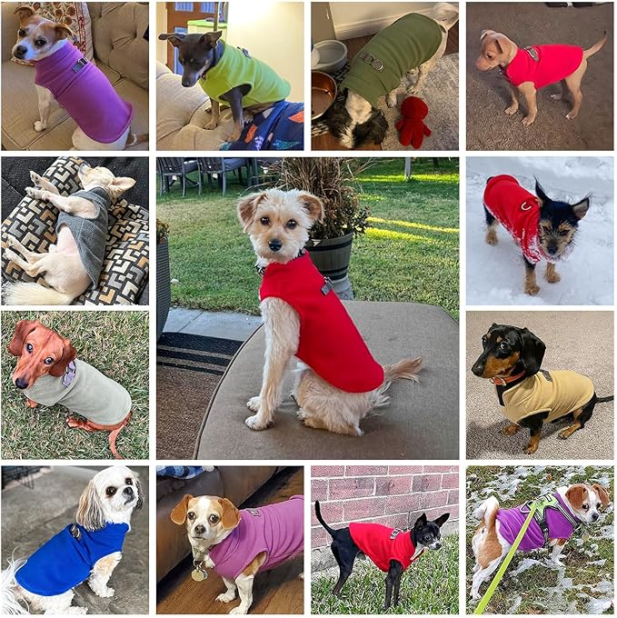 BEAUTYZOO Dog Fleece Vest Sweater Winter Jacket for Small and Medium Large Dogs with D-Ring Leash Cold Weather Coat Hoodie for XS S M Dogs Boy or Girls, Wine Red XL