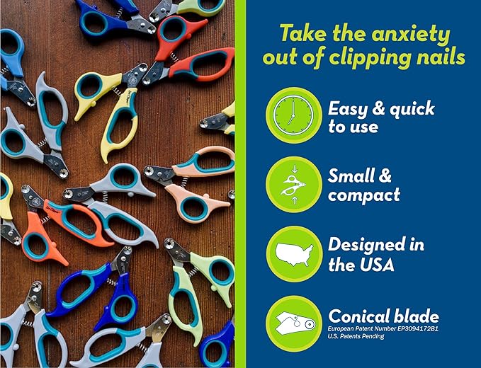 Zen Clipper Pet Nail Clipper for Cats – Cat Nail Clipper for Safer Grooming and Nail Care - Clean, Quiet, and Easy-to-Use Stainless Steel Cat Claw Trimmer - (2.5mm Hole)